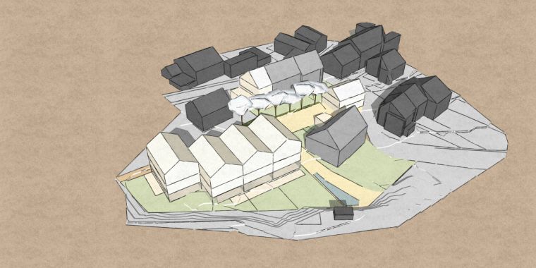 Vue 3D aerienne sur le nouveau quartier