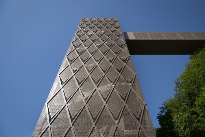 View of Lift and passerelle taken from low angle