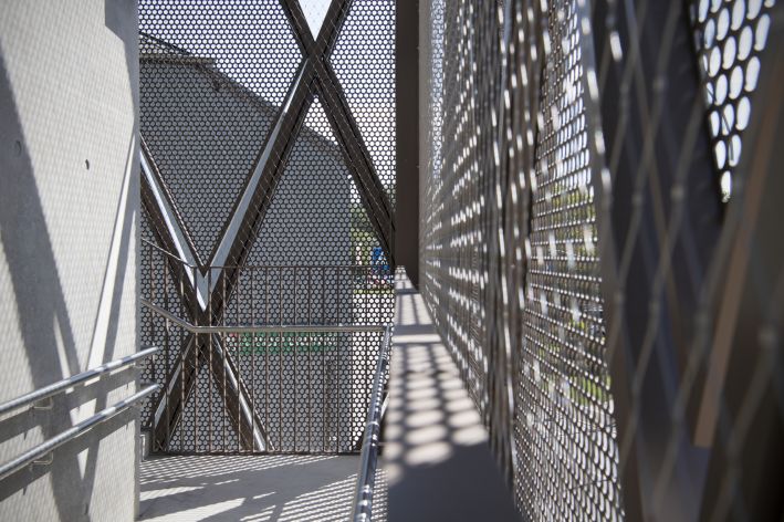 Interior view lift tower staircase