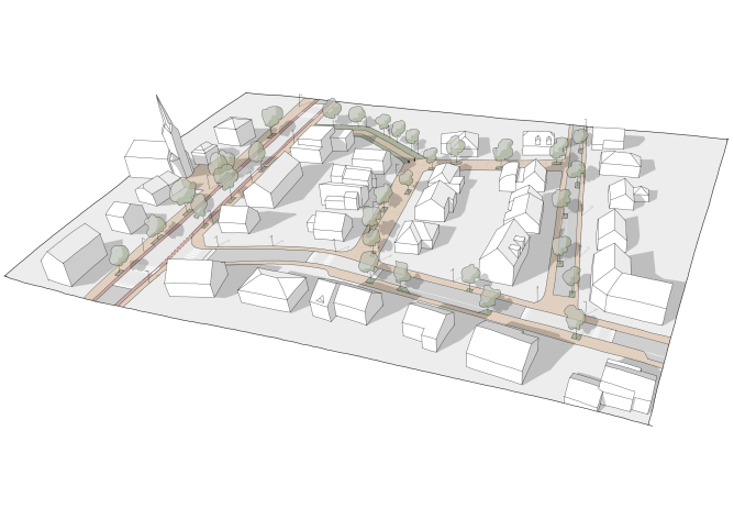 Vue ae?rienne QE projete?