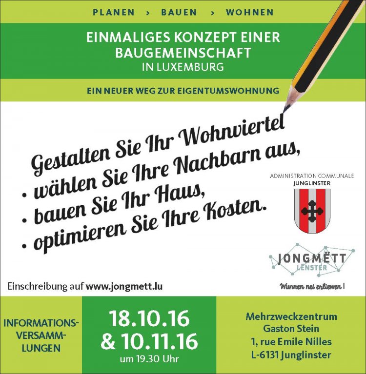 Jongmett Anzeige Baugemeinschaften