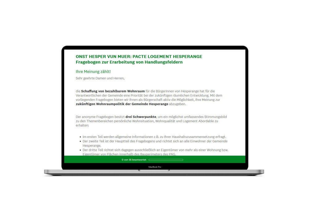 Citizen Survey Pacte Logement, Hesperange (LUX)