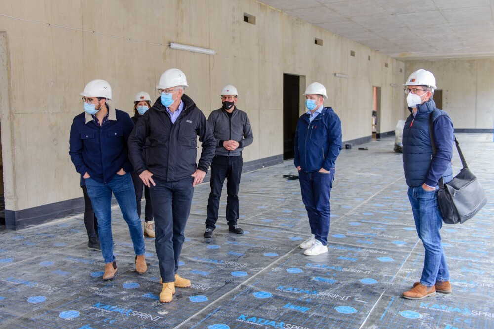 Start of timber construction work at school campus, Echternach (LUX)