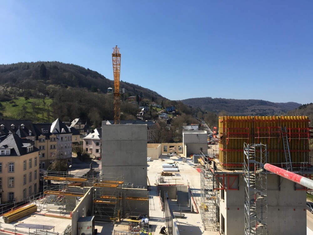 Start of timber construction work at school campus, Echternach (LUX)