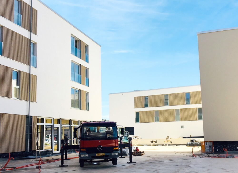 "Milvus & Lanius", Junglinster (L).The work on the two residences is progressing.