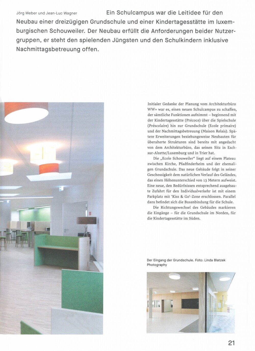 "École Schouweiler" in the last issue of the magazine SCHULBAU (GER)