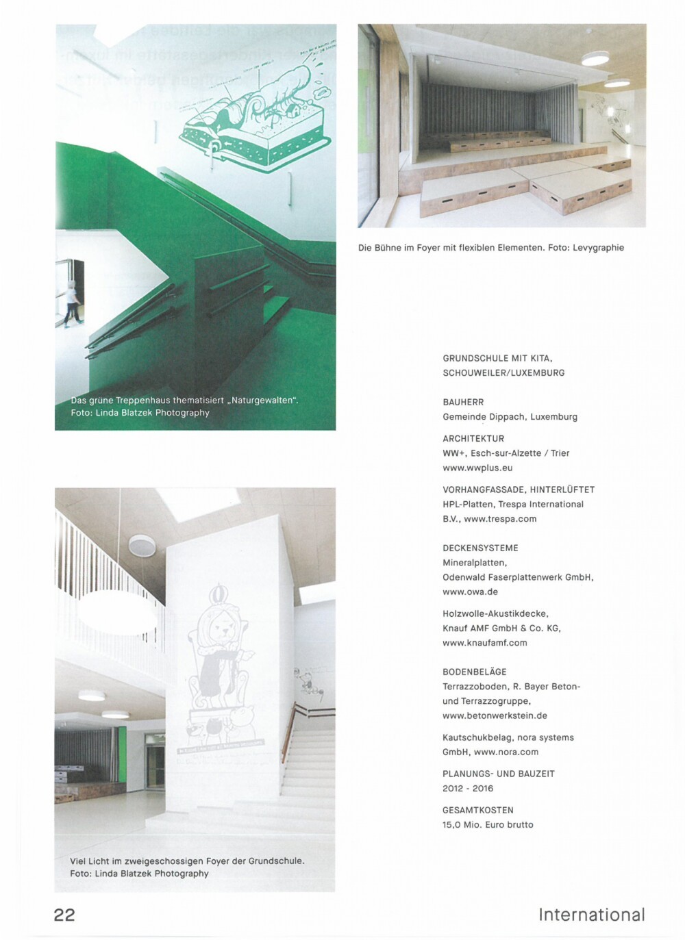 "École Schouweiler" in the last issue of the magazine SCHULBAU (GER)