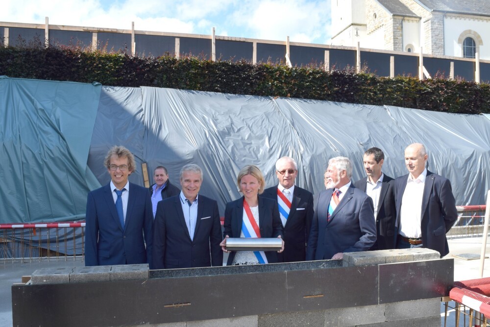Grundsteinlegung für das Pilotprojekt der neuen Schule in Leudelange