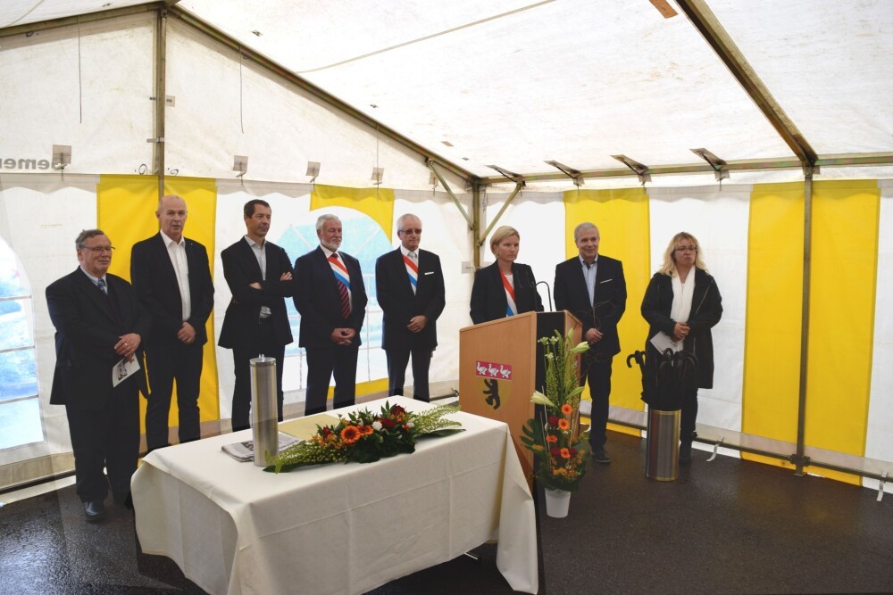 Grundsteinlegung für das Pilotprojekt der neuen Schule in Leudelange
