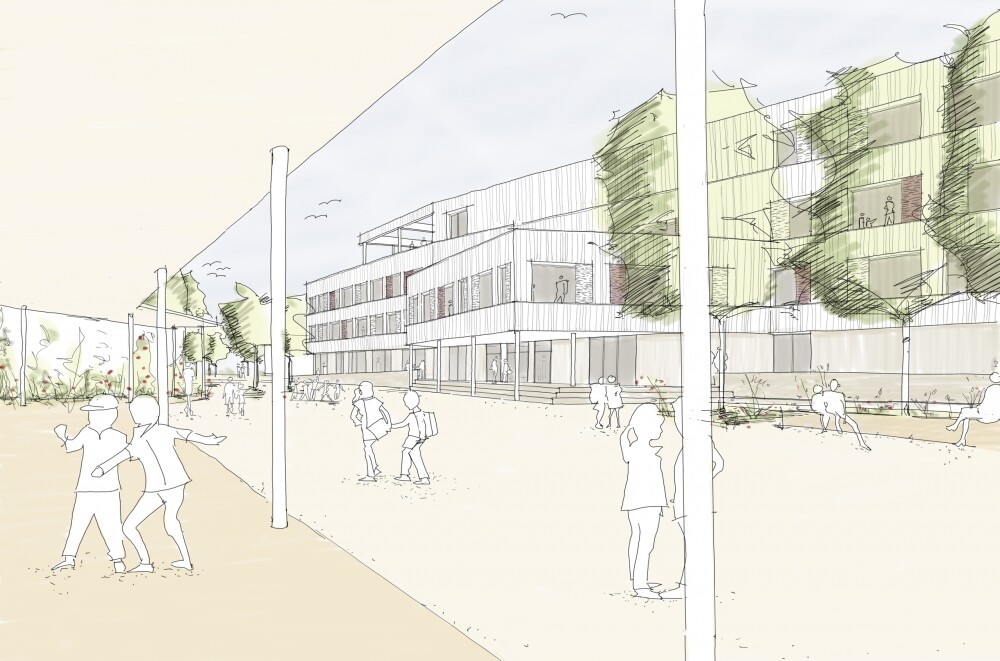 New construction of a school complex, Echternach (L)