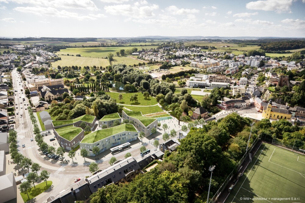 Urban development ideas contest to redesign the "New Center of Hesperangee", Place Paul Jomé, Hesperange (LUX) - 1st Prize