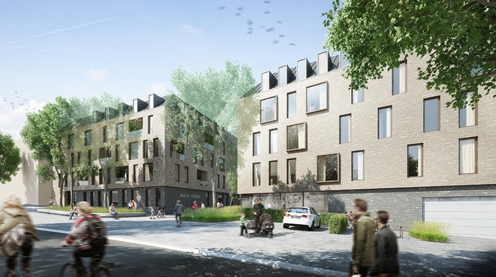 Living space for different utility groups, with partly subsidized housing construction, as well as elderly care facility according to the house community concept, Aachen (GER)